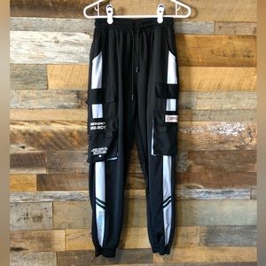 COPY - ROMWE Black and White Streetwear Joggers
